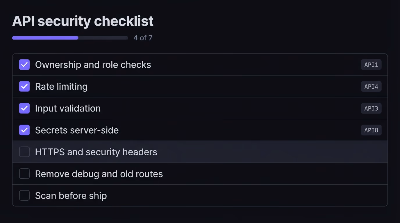 api security best practices checklist