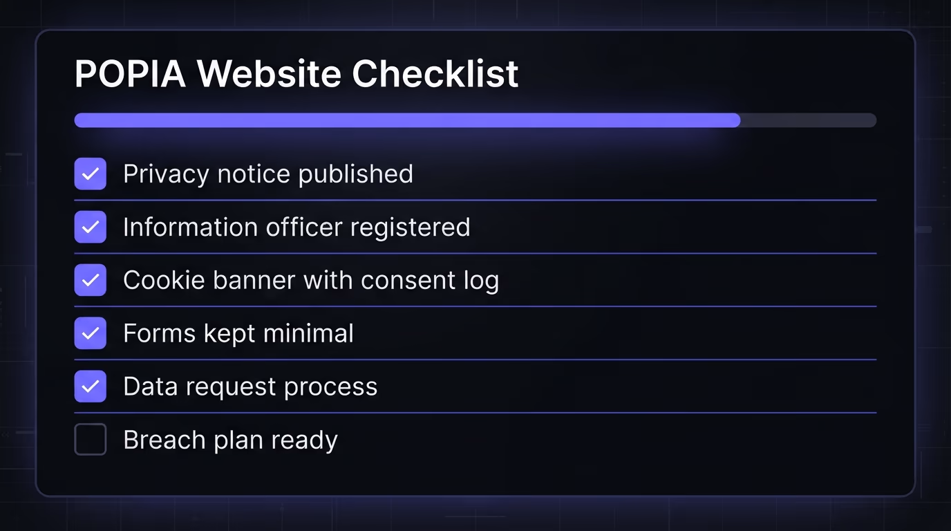 POPIA website compliance checklist