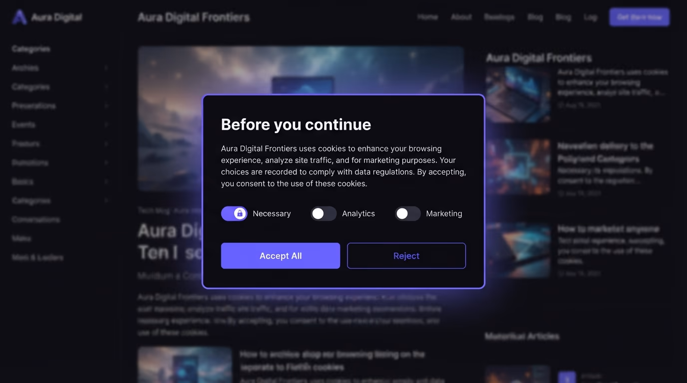 POPIA cookie consent on a website
