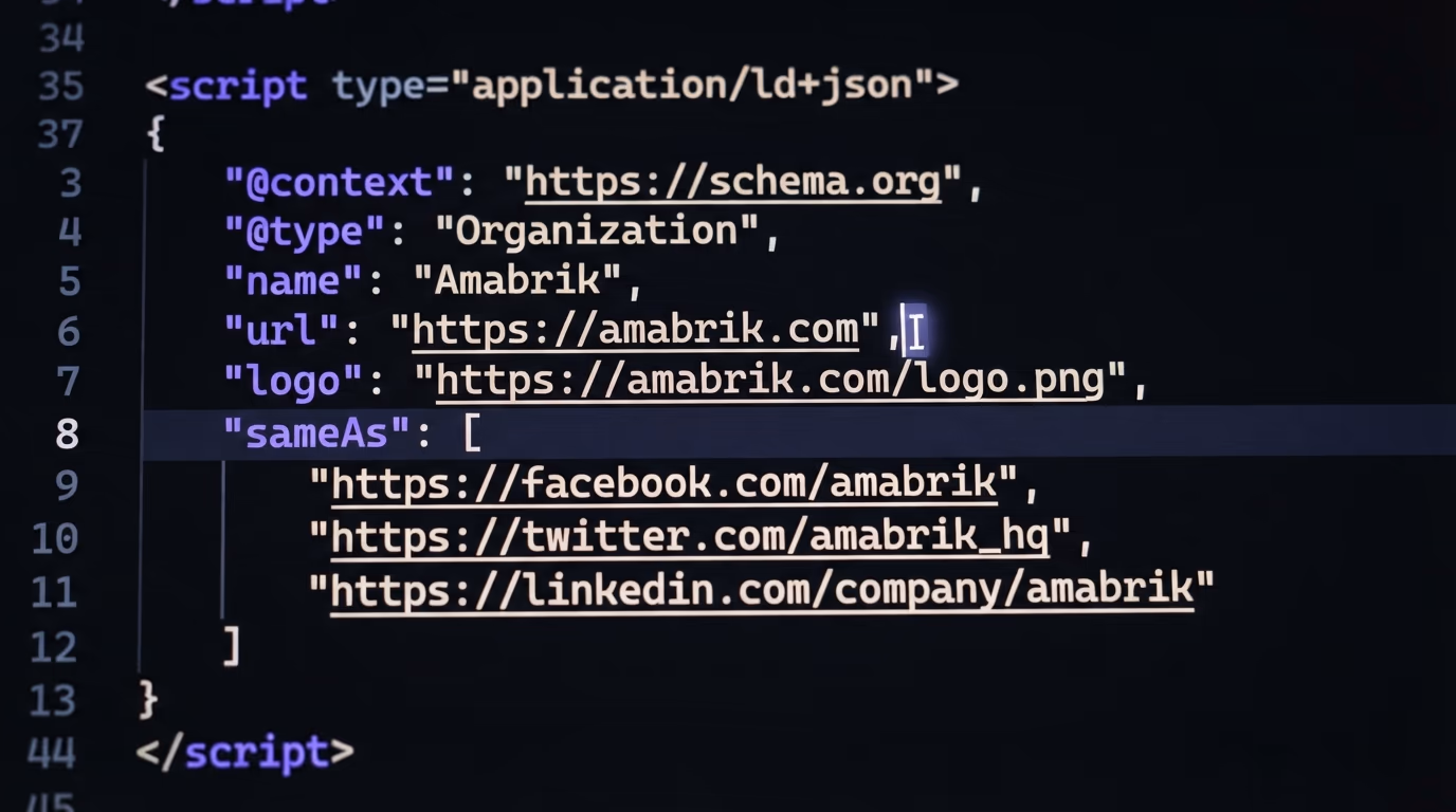 Hand written JSON-LD code in an editor, how to add schema markup for AI