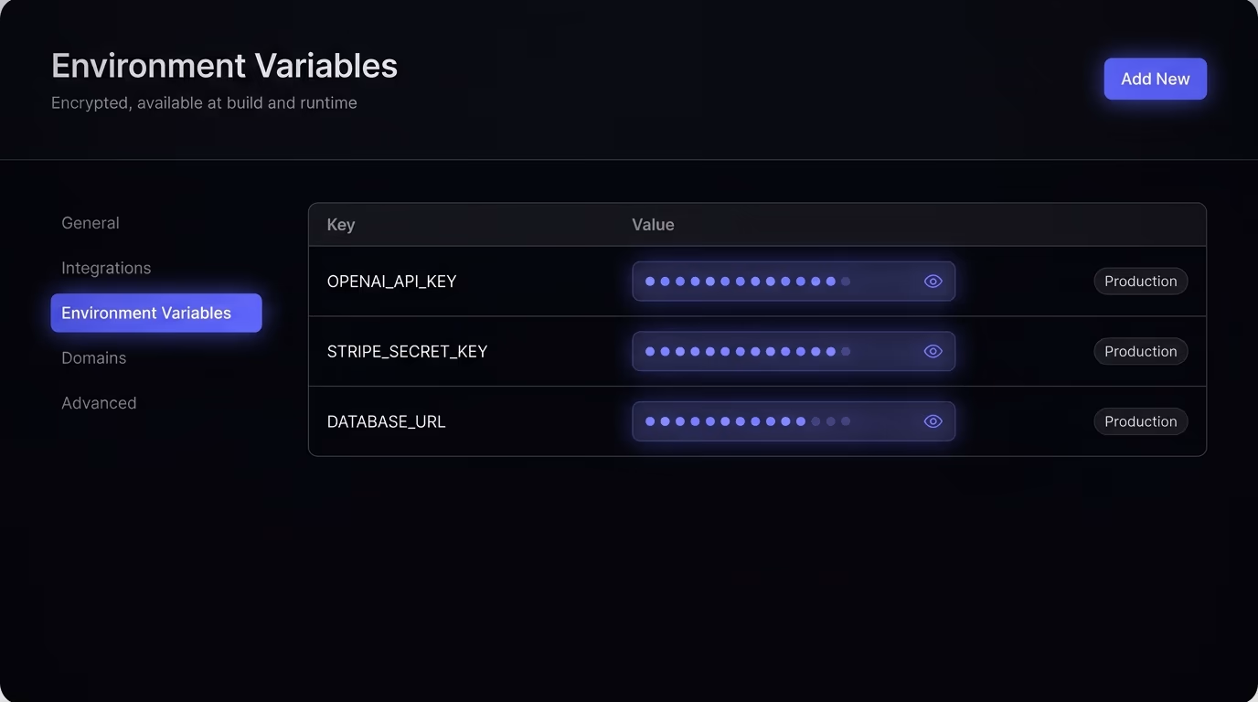 where to store API keys using environment variables
