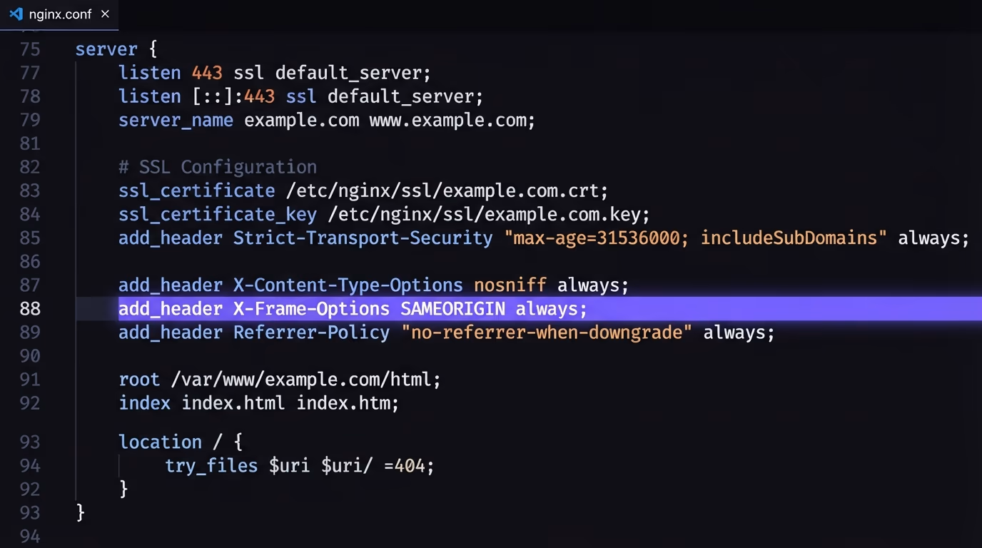 how to set the x-frame-options header