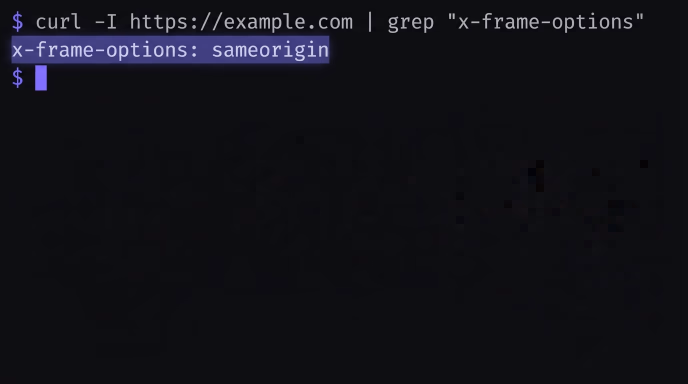 test the x-frame-options header