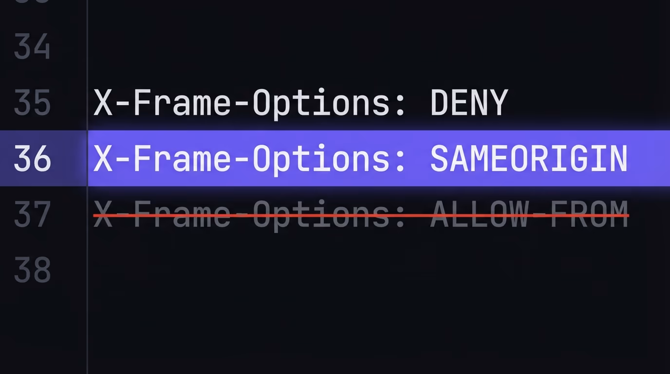 x-frame-options values deny and sameorigin
